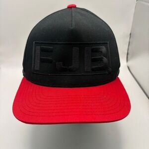 FJB Snapback Hat Black Red Two Tone Yupoong Classics Embroidered Cap Mens